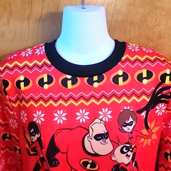 Disney Pixar Incredibles 2 Ugly Christmas Sweater Size SmallDisney Pixar Incredi - Picture 3 of 6